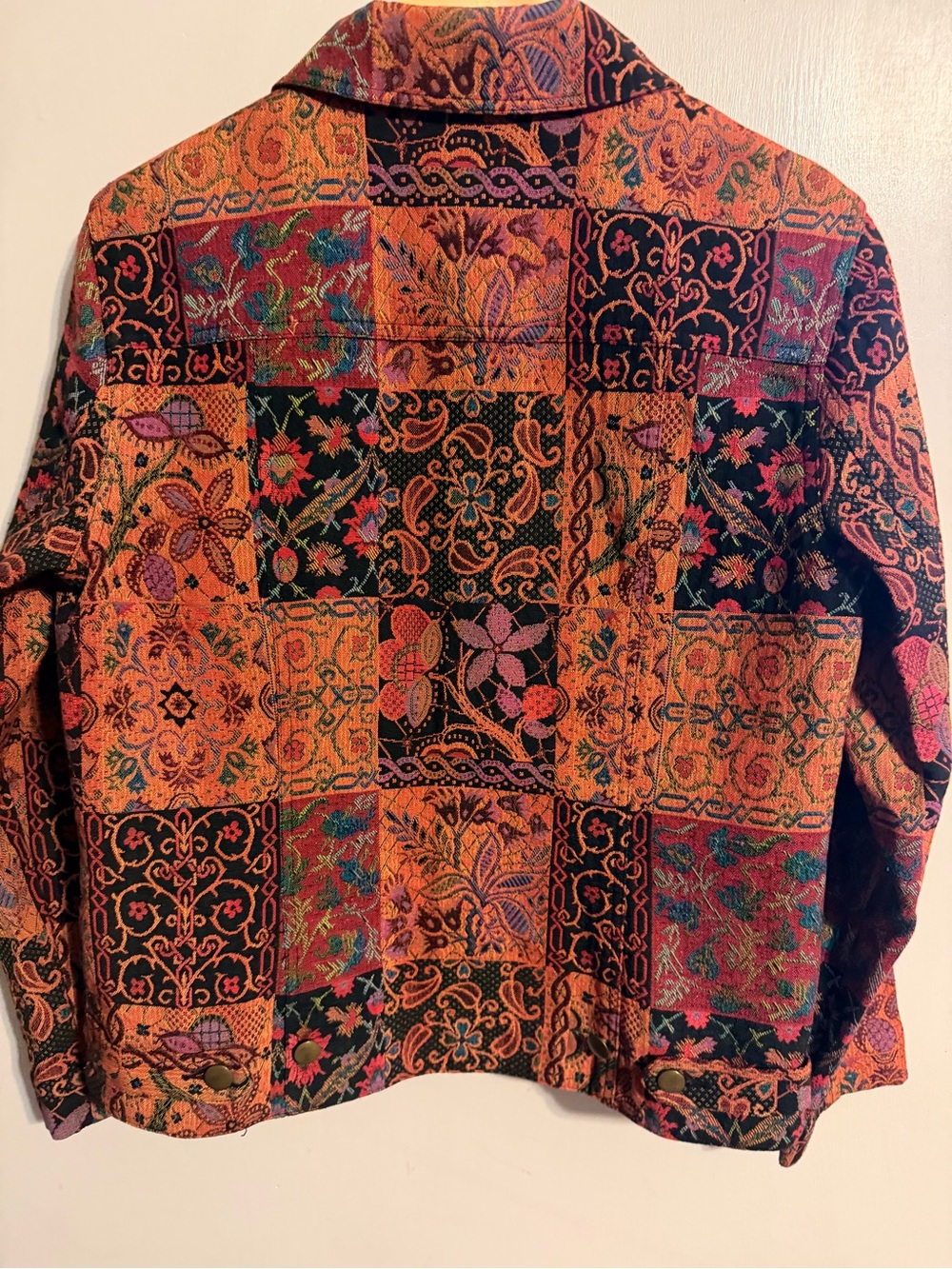 Stonebridge Signature Tapestry Patchwork Jacket Small Boho Jacquard Floral - Picture 9 of 11